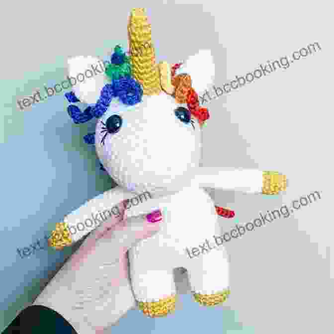A Crocheted Unicorn Amigurumi With A Rainbow Mane And Tail My First Crochet Book: 35 Fun And Easy Crochet Projects For Children Aged 7 Years +