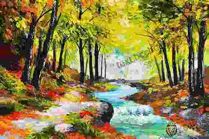 A Painting Of A Forest With A Stream Running Through It Painting Indiana III: Heritage Of Place
