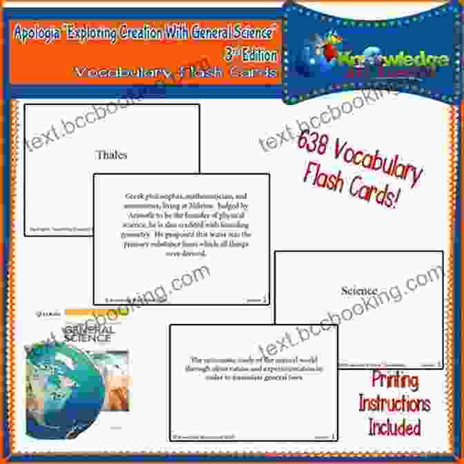 Apologia Vocabulary Word Flash Cards Exploring Creation With General Science