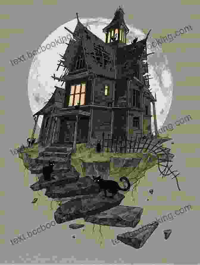 Illustration Of A Haunted House With Floating Objects Witch Catcher Mary Downing Hahn