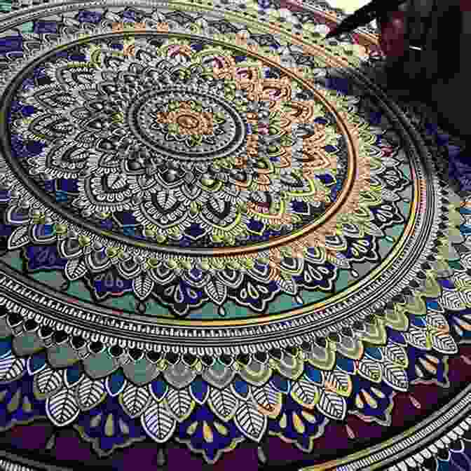 Intricate Geometric Mandala Design With Vibrant Colors 55 Geometric Mandalas: Anti Stress Colouring